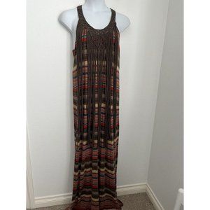 RALPH LAUREN Denim & Supply Women's Striped Fringe Maxi Dress Crochet XL